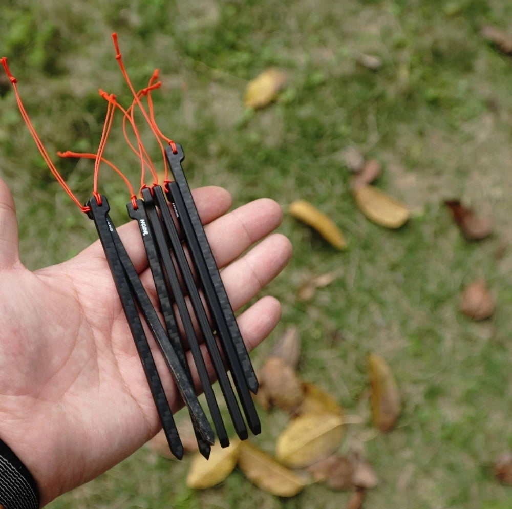 [HODR] Carbon Peg Tent Stakes Pegs Carbon Fiber 12cm 3.7g Ultralight Backpacking Tent Nails Outdoor Camping Equipment Hiking