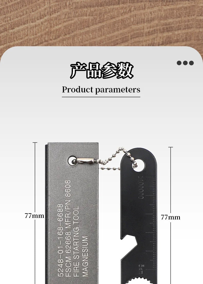 Magnesium Block Flint and Steel Survival American Style Fire Stick, Outdoor Survival Fire Ignition Stick