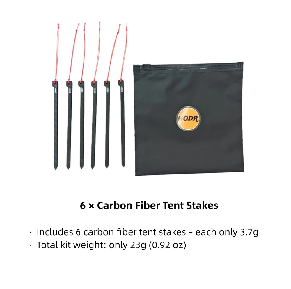 [HODR] Carbon Peg Tent Stakes Pegs Carbon Fiber 12cm 3.7g Ultralight Backpacking Tent Nails Outdoor Camping Equipment Hiking