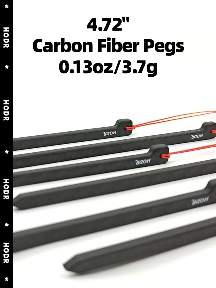 [HODR] Carbon Peg Tent Stakes Pegs Carbon Fiber 12cm 3.7g Ultralight Backpacking Tent Nails Outdoor Camping Equipment Hiking