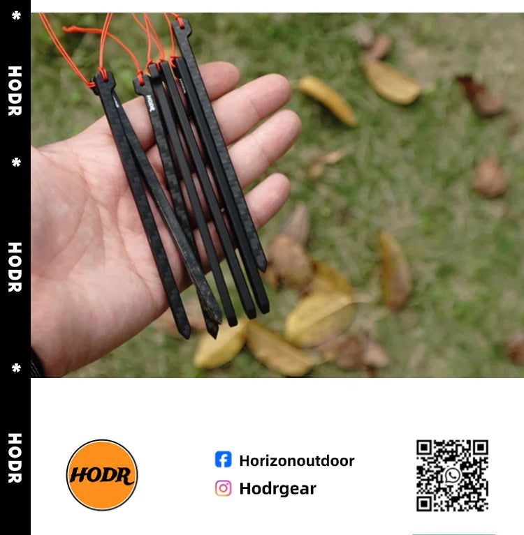 [HODR] Carbon Peg Tent Stakes Pegs Carbon Fiber 12cm 3.7g Ultralight Backpacking Tent Nails Outdoor Camping Equipment Hiking