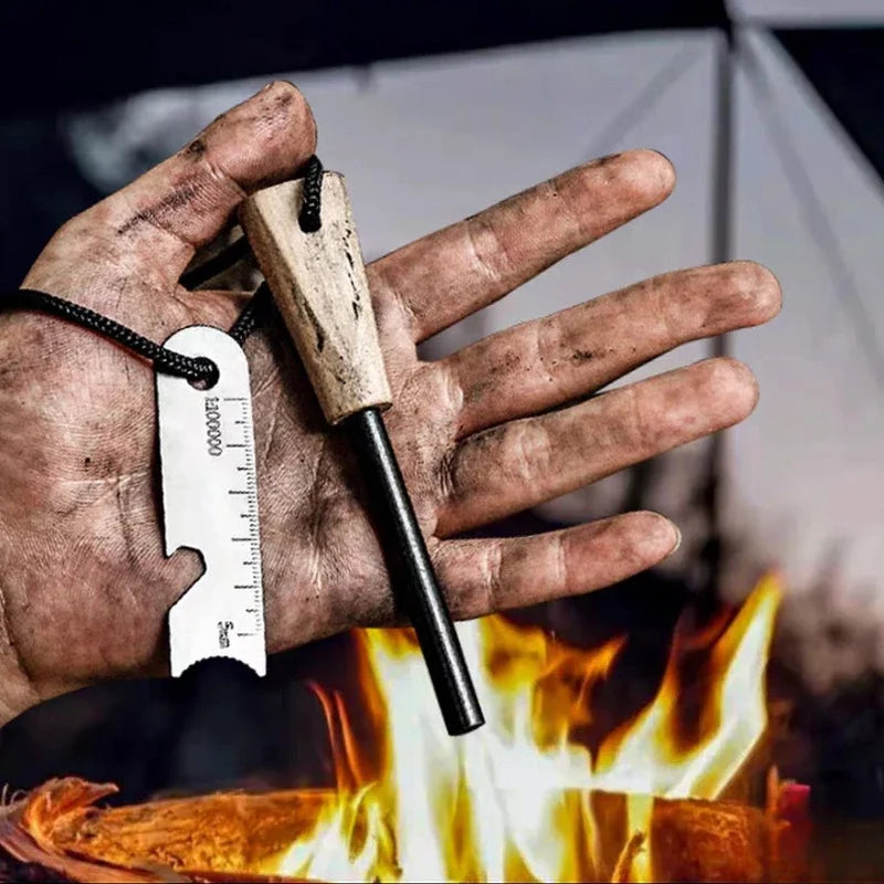 Waterproof Magnesium Flint & Steel Stick Survival Fire Starting Kit Essential Camping Outdoor Gear for Simple Outdoor Flint